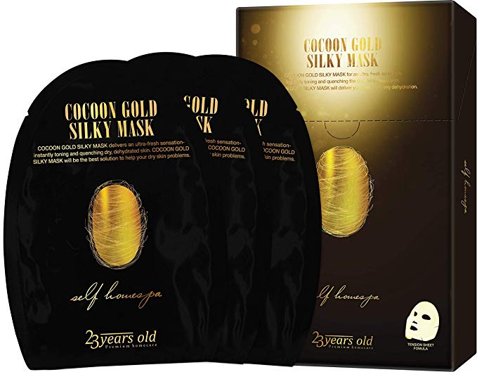 23years old Cocoon Gold Silky Mask, Hydrating and Moisturizing with Gold extract, 0.9 oz, 3 pack