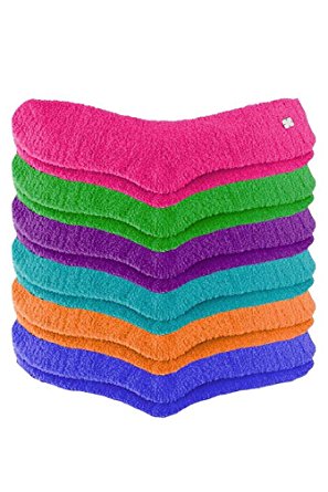 Luxury Divas Women's Solid Color Toasty Fuzzy Socks (6-Pack)