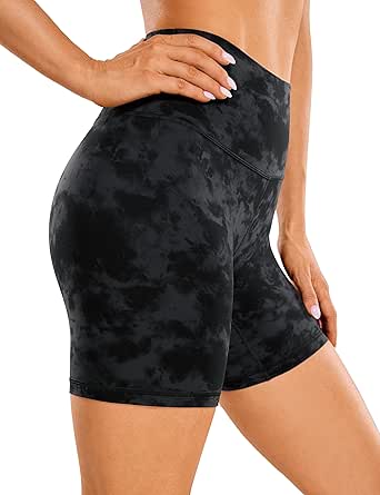 CRZ YOGA Womens ButterLuxe Biker Shorts 6 Inches - High Waisted Workout Running Volleyball Spandex Yoga Shorts