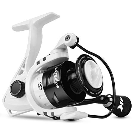 KastKing Crixus Spinning Fishing Reel, 17.5   lbs. Drag, SuperPolymer Grips, Aluminum Spool, Lightweight Graphite Frame, Graphite Body & Rotor, Aluminum Handle.