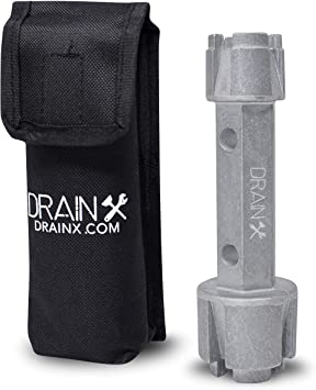 DrainX Tub Drain Remover Wrench | Use to Install and Remove Most Bath and Shower Drains | Heavy Duty Scratch Resistant