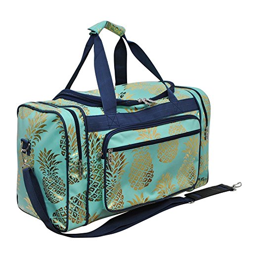 Southern Pineapple Print NGIL Canvas Carry on 20" Duffle Bag Gold Collection