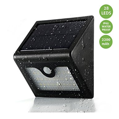 JMKMGL Solar Motion Wall Light,28 LED Super Bright Outdoor Security Path Lightings With 3 Lighting Modes