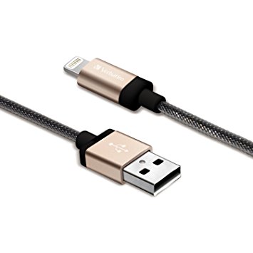 Verbatim Sync & Charge Lightning Cable, 47- Inch Braided Champagne 99212