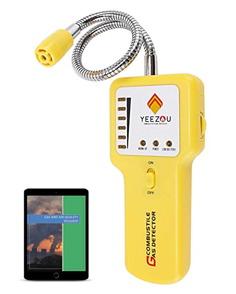 Natural Gas Detector, Propane Gas Leak Detector, Gas Sniffer, Portable Combustible Explosive Gas Sensor, Tester: Methane, Butane, LPG, LNG; Sound & LED Warning, Flexible Sensor Neck; eBook