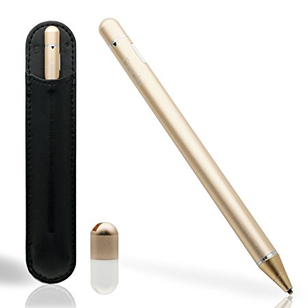 Ciscle [Electronic Stylus] Active Stylus Digital Pens with 1.8 mm Fine Point Copper Tip for iPhone/ iPad/ Tablet and other Capacitive Touchscreens Devices, Good for drawing and Handwriting (Gold)