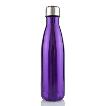 WATER'S GOOD Sport Water Bottle Double Wall 18/8 Stainless Steel Vacuum Insulated Cola Shaped 17oz