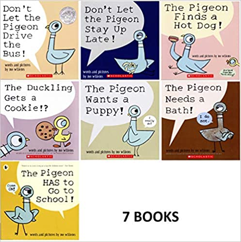 Pigeon Series 7 Book Set : Don't Let the Pigeon Drive the Bus / Stay up Late. Pigeon Finds a Hot Dog ....and 4 More Titles