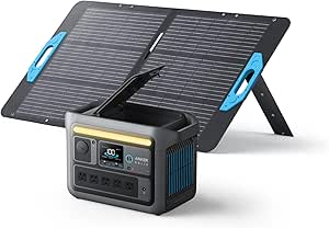 Anker SOLIX C800 Portable Power Station with 100W Solar Panel, 1200W (Peak 1600W) Solar Generator, Full Charge in 58 Min, 768Wh LiFePO4 Battery for Outdoor Camping, RVs, Road Trip, and Power Outages