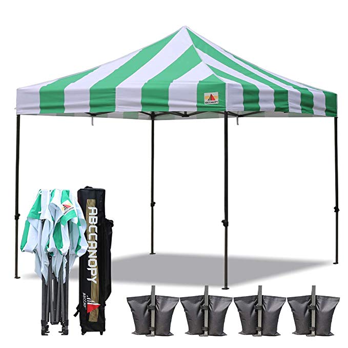 ABCCANOPY Canopy Tent 10 x 10 Pop Up Canopies Commercial Tents Market stall with 4 Removable Sidewalls and Roller Bag Bonus 4 Weight Bags and 10ft Screen Netting and 10ft Half Wall(30 Muti Colors)