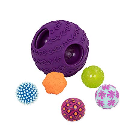 B. Toys – Ballyhoo Baby Ball – 1 Big Textured Ball with 5 Small Sensory Balls – Bpa Free Developmental Toys for Babies 6 Months