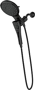 Moen 220C3EPBL Verso Eight-Function 7" Diameter Spray Head Standard With Handshower with Eco Performance, Matte Black, 72" Hose