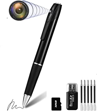 MAGENDARA Mini Camera 32GB 1080P Surveillance Camera Portable Small Surveillance Camera Pen Camera Camera for Home Office Business Meetings with 5 Ink Fills