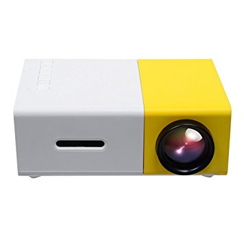 Corprit Portable LED Projector Outdoor Cinema Theater Projector USB/SD/AV/HDMI Input Mini Pocket Projector With Remote Control, Built-in Lithium Battery