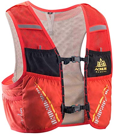 AONIJIE Nylon Running Vest Pack Men Women Outdoor Sports 5L Hydration Backpack for Camping Hiking Cycling Marathon - Lightweight Breathable Reflective