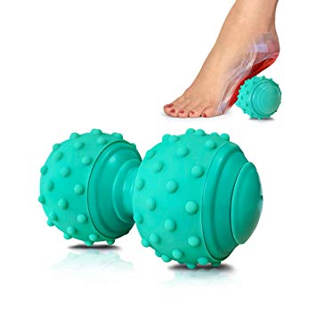 Pasnity Foot Massage Peanut Shape Spiky Ball Foot Pain Relief Massager Relieve Plantar Fasciitis and Heel Foot Arch Pain and Relax Shoulder Foot Back Leg Hand, Physical Therapy, Included 1 Carry Bag (