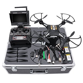 RC Quadcopter, Potensic F183DH Drone RTF Altitude Hold UFO with Newest Hover Function,2MP Camera& 5.8Ghz FPV LCD Screen Monitor & Drone Carrying Case