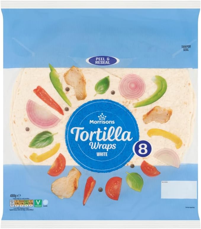 Morrisons 8 Tortilla Wraps White 488g