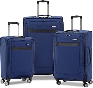 Samsonite Ascella 3.0 Softside Expandable Luggage with Spinner Wheels, Sapphire Blue, 3PC SET (CO/MED/LG)