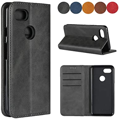 SailorTech Google Pixel 3 Case, Leather Wallet with Viewing Stand Flip Cover Wallet with Kickstand Magnetic Protective Cover and Card Slot Holder Soft TPU Case Compatible with Pixel 3-(5.5") Dark Grey