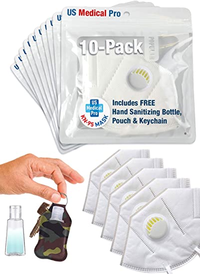 Face Masks Face Protection Safety Masks (10 Pack) Includes Free Sanitizer Keychain