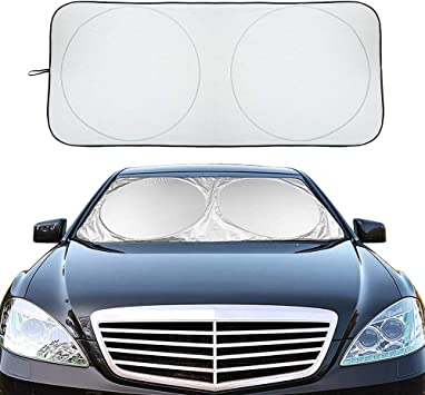 XBRN Car Windshield Sun Shade, Block UV Rays Sun Visor Protector Car Shade, Car Window Shade to Keep Vehicle Cool Auto Universal Car Sunshade 67 x 35