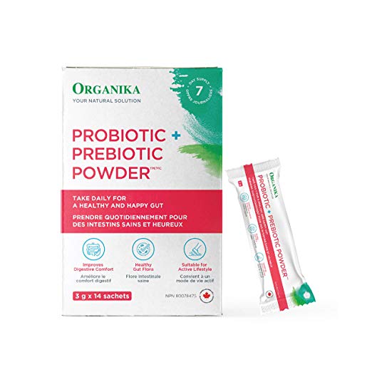 Organika Prebiotic   Probiotic Powder 250 Mil Cfu 3 G X 14 Sachets - improves Digestive Comfort 42 gram
