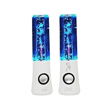 New ATake Third generation Colorful Diamond Water Dancing Speaker Enhanced quality & features 2 in1 USB with Volume & other Controls LED Lamp (White) Marketed by Lightahead