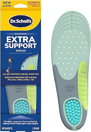 Dr. Scholl's Insoles for Women Extra Support Pain Relief Orthotics Shoe Inserts, Designed for Plus-Size, 1 Count