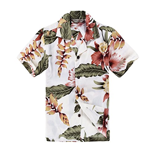 Boy Hawaiian Shirt and Shorts 2 Piece Rayon Cabana Set in Cream Rafelsia