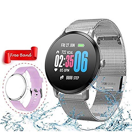 Smart Watch,Fitness Tracker with Heart Rate & Blood Pressure Monitor for Android & iOS, Waterproof Activity Tracker Watch with Sleep & Blood Oxygen Monitor, Calorie Counter & Pedometer for Women Men