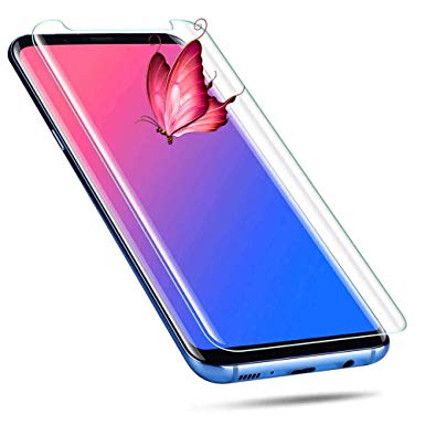 Galaxy S8 Plus Screen Protector, [2PACK][9H Hardness][Anti-Scratch][Anti-Bubble][3D Curved] [High Definition] [Ultra Clear] Glass Screen Protector Compatible with Samsung Galaxy S8 Plus Clear