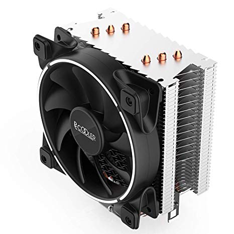 Pccooler GI-X3 CPU Air Cooler Moonlight Series | SilentPro PWM CPU Fan 120mm with Corona LED White Frame | 3 Direct Contact Heat Pipes for Intel Core i7/i5/i3, AMD Series, PC Computer Case