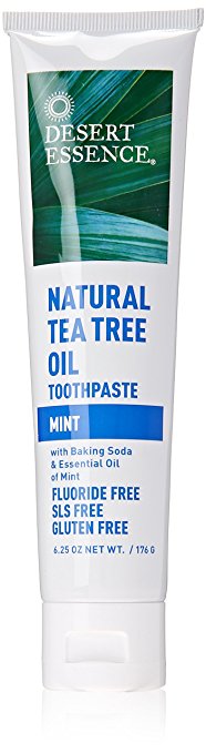 Desert Essence Natural Tea Tree Oil Mint Toothpaste, 6.25 Ounces (Pack of 3)
