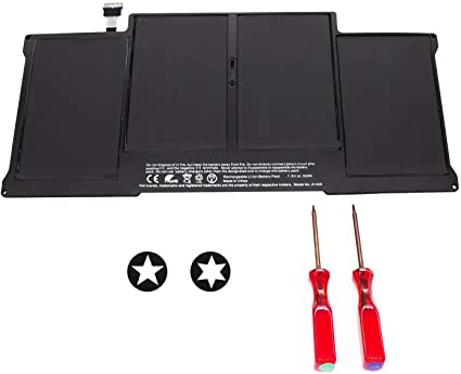 POWERWOO Laptop Battery for MacBook Air 13" A1466 (Mid 2012, Mid 2013, Early 2014, Early 2015,2017) A1369 (Late 2010, Mid 2011 Version),fits A1496 A1405 A1377- Higher Capacity - [7200mAh/55Wh/7.6V]