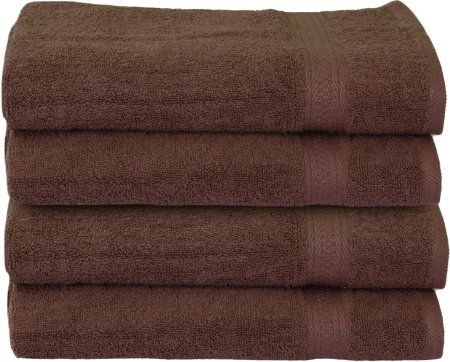 100% Cotton Large Hand Towels (Brown, 4-Pack,16 x 28 inches) - Multipurpose Use for Bath, Hand, Face, Gym and SPA - By Utopia Towels