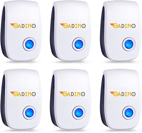 GADINO Ultrasonic Pest Repellent - Indoor Plug, Electronic and Ultrasound Repeller - Insects, Mice, Spiders, Mosquitoes, Bugs Control (Pack of 6)