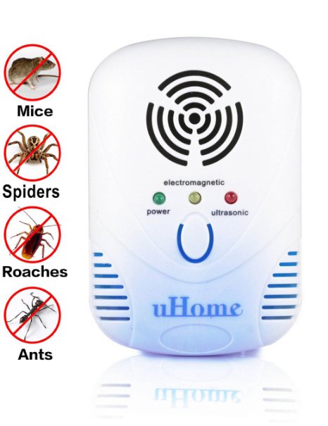 Pest Control Latest Dual Wave Bands uHome Pest Repellent the Best Pest Repeller for All Kind of Insects and Rodents Ultrasonic Pest Control Equipment with Blue Night Light