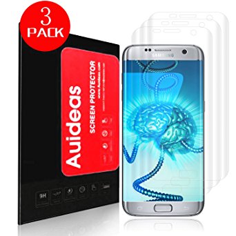 Galaxy S7 Edge Screen Protector [3 Pack],Auideas Full Edge to Edge,Ultra Clear,Full Screen Coverage HD PET Screen Protector Film for Samsung Galaxy S7 Edge Clear.