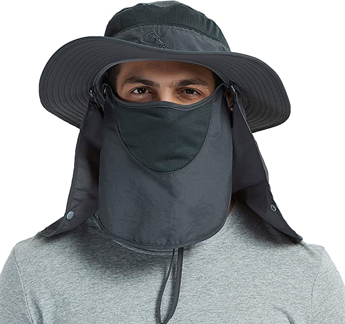 Ddyoutdoor 07-281 Fashion Summer Outdoor Sun Protection Fishing Cap Neck Face Flap Hat Wide Brim