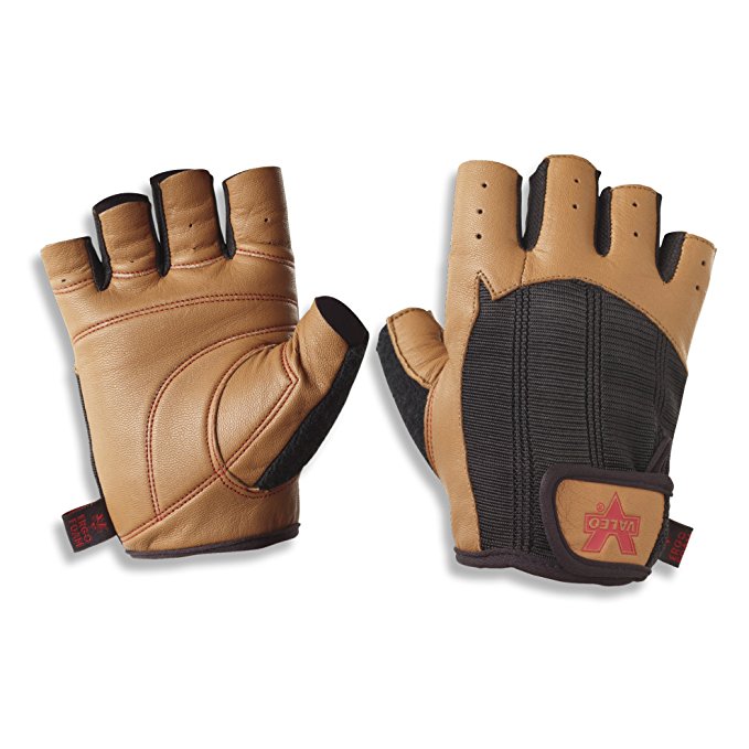 Valeo Machine Washable Ocelot Weightlifting Gloves With Supreme Leather For Maximum Durability, Ergo Foam Padding For Superior Grip, And Terry Lined Palm