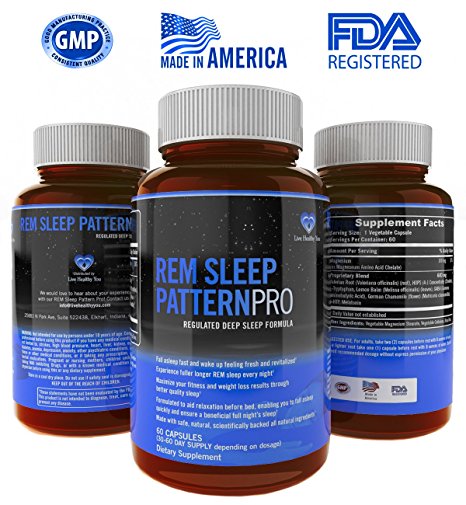 REM Sleep PatternPro Non Habit Forming Sleep Aid for Adults Natural Sleep Aid Supplements Balance Sleep Schedule with Revitalizing Sleep Formula - Sleep Fast and Stay Asleep Natural Sleep Aid