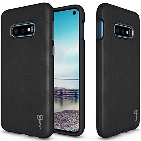 CoverON Slim Protective Hybrid Rugged Series for Samsung Galaxy S10E Case, Black Midnight