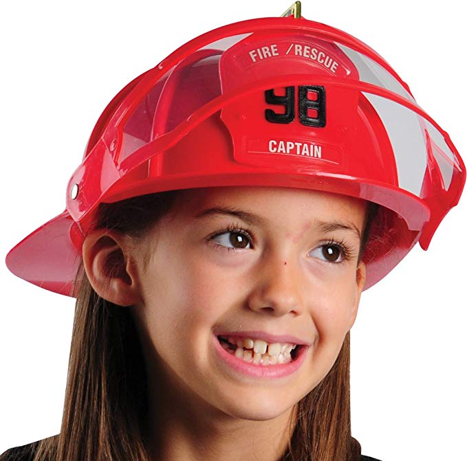 Deluxe Child Firefighter Hard Hat Toy Helmet & Visor