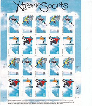 Xtreme Sports Collectible Sheet of Twenty 33 Cent Stamps