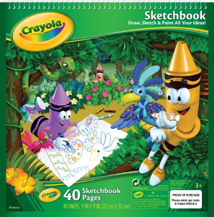 Crayola Sketchbook, Art Tools, 40 Pages, 9 Inches x 9 Inches, Draw, Sketch and Paint