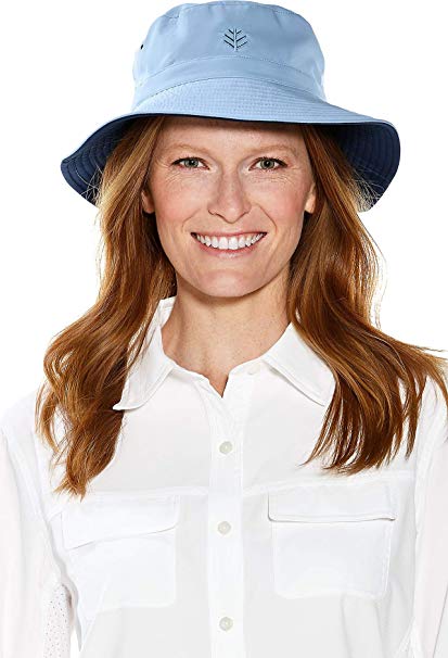 Coolibar UPF 50  Men's Women's Reversible Bucket Hat - Sun Protective