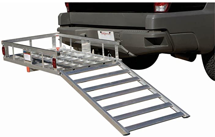 Haul Master 500 lb. Capacity Hitch Mount Aluminum Mobility Wheelchair & Scooter Carrier Ramp