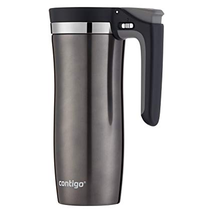 Contigo Handled AUTOSEAL Travel Mug Vacuum-Insulated Stainless Steel Easy-Clean Lid, 16 oz, Gunmetal