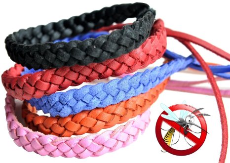 CASELAST Premium Mosquito Repellent Leather Bracelets - 10 Pack - DEET-FREE Wristbands - 360h of Protection Against Mosquitoes and Insects - Best Natural Plant Pest Control Repeller for Kids Adults